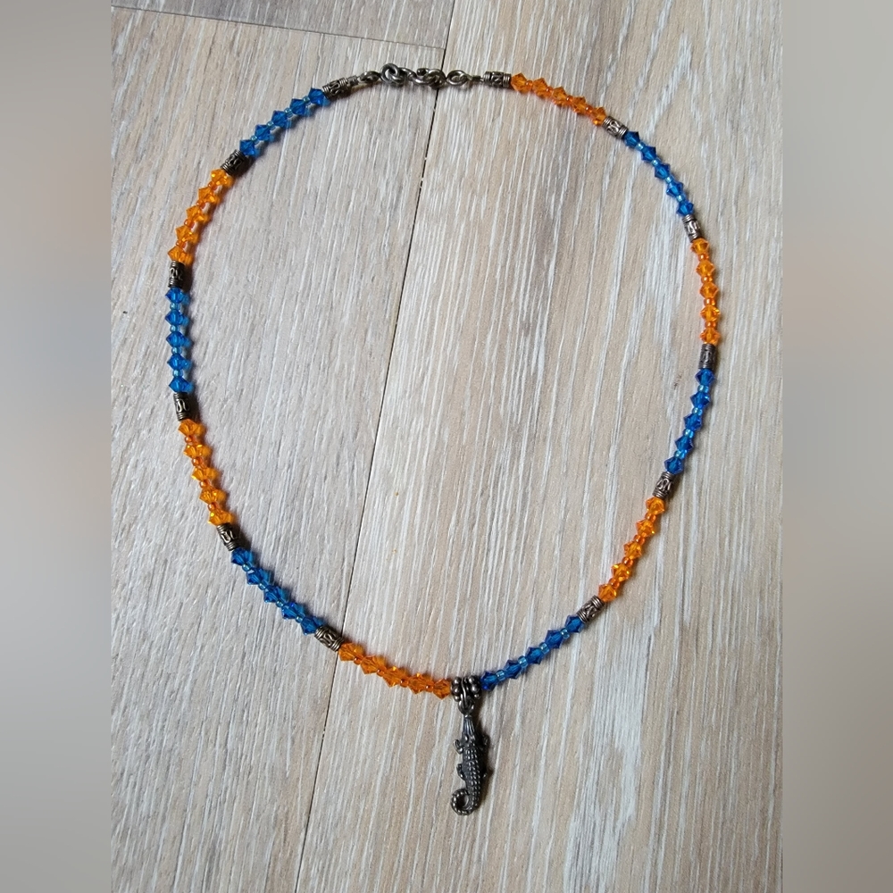 Florida Gator Beaded Necklace With Unique Gator Charm